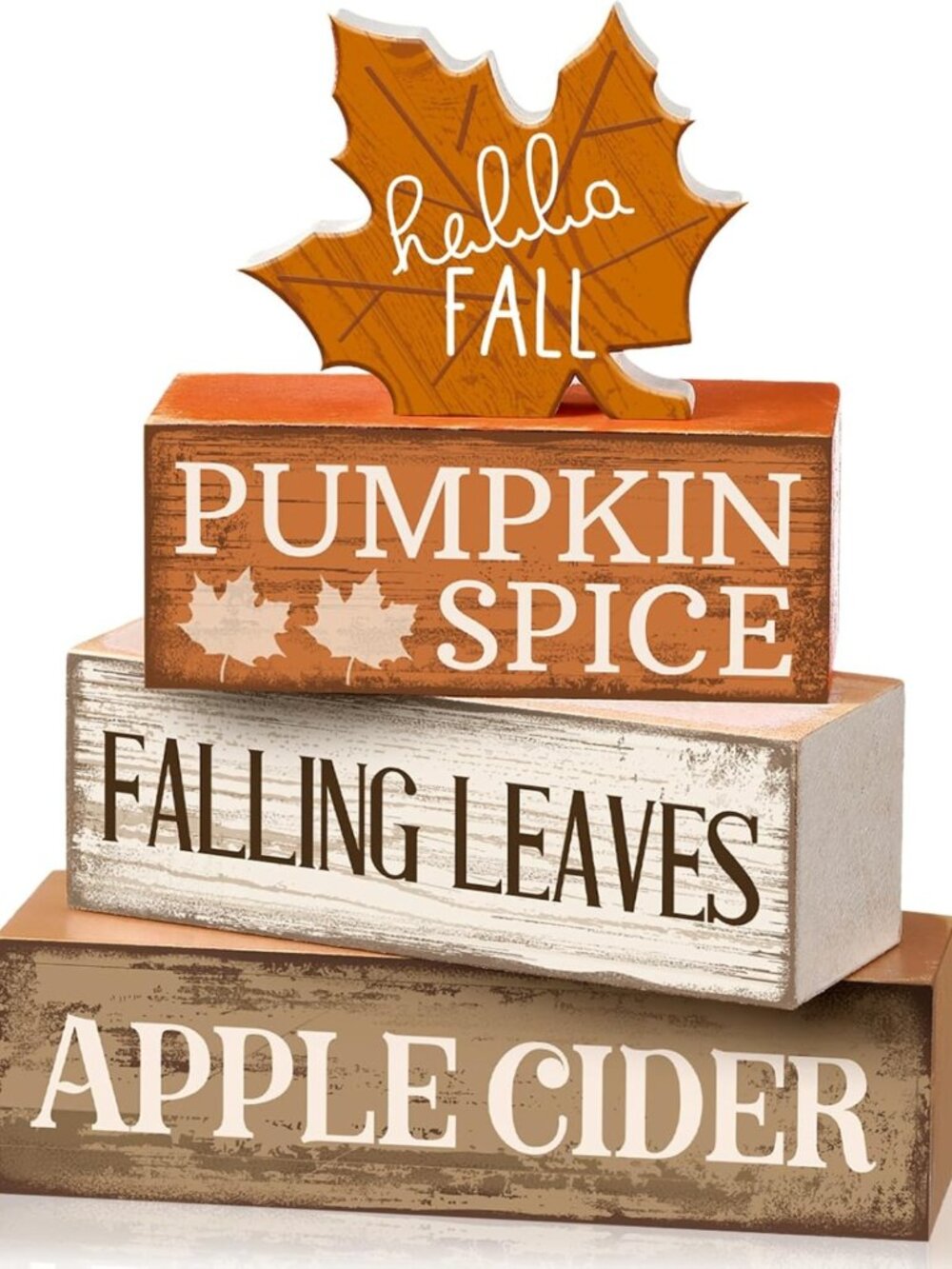 4 Pcs Fall Decor Wooden Maple Leaf Decorations for Thanksgiving Home Decor